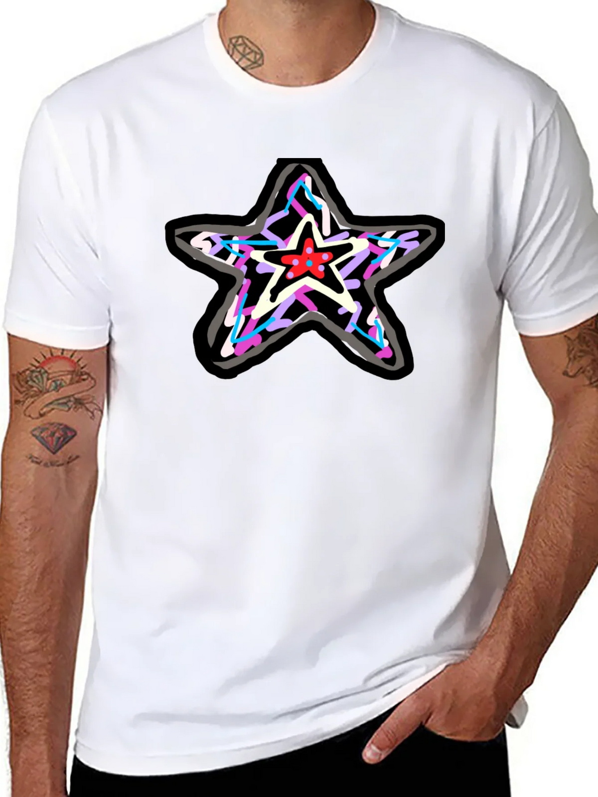 Star Graphic Print Black T-Shirt product image 6