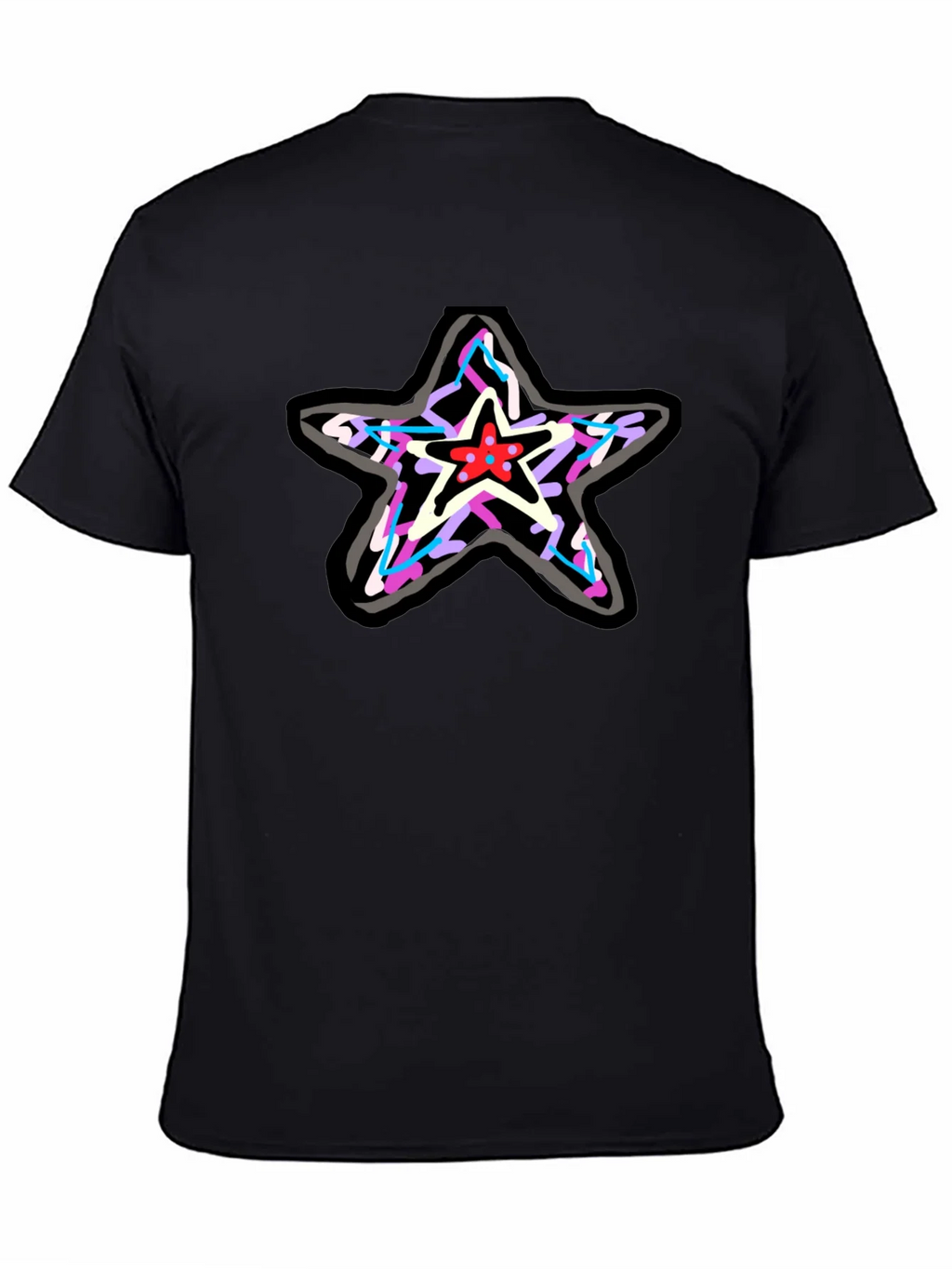 Star Graphic Print Black T-Shirt product image 3