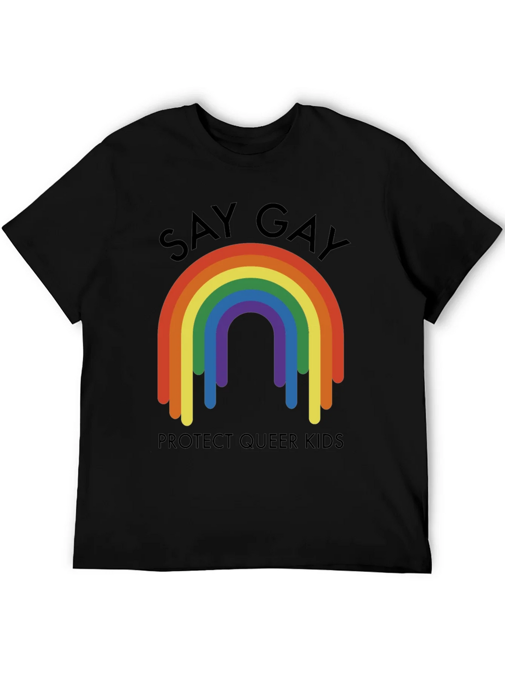 Say Gay Protect Queer Kids Rainbow T-Shirt product image 5