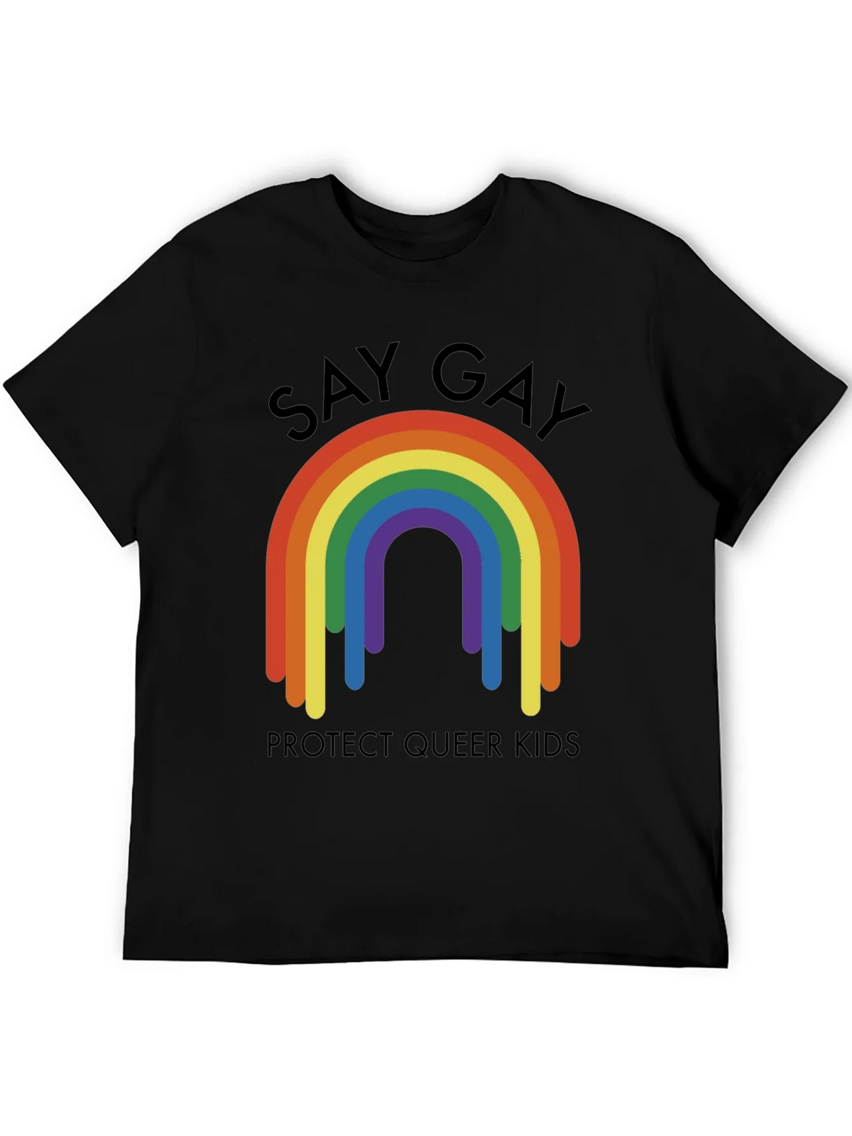 Say Gay Protect Queer Kids Rainbow T-Shirt product image 5