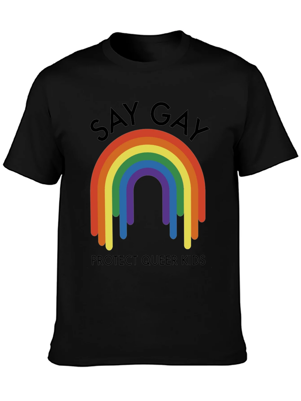 Say Gay Protect Queer Kids Rainbow T-Shirt product image 3