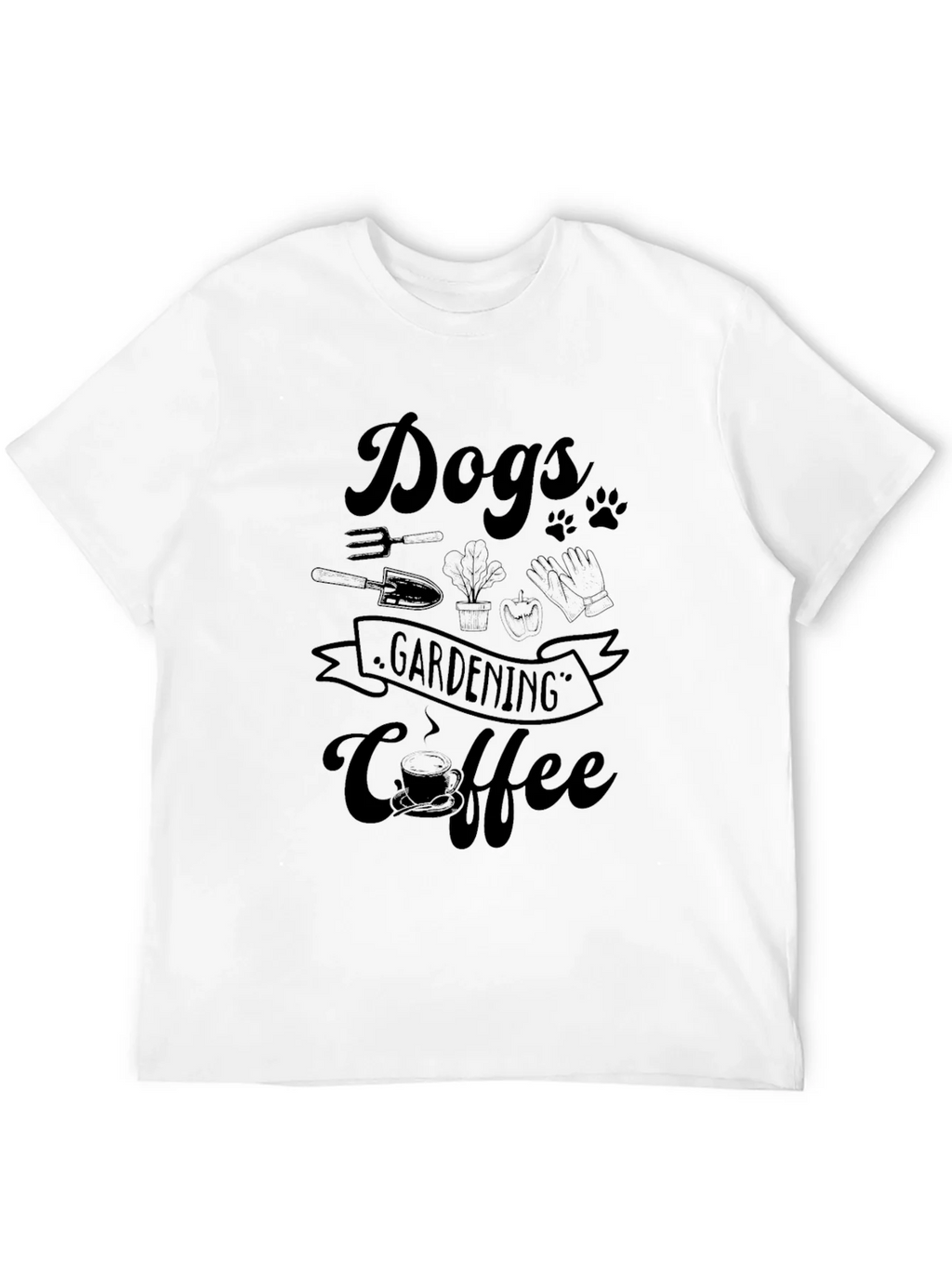Dogs Gardening Coffee Black Graphic Tee product image 11