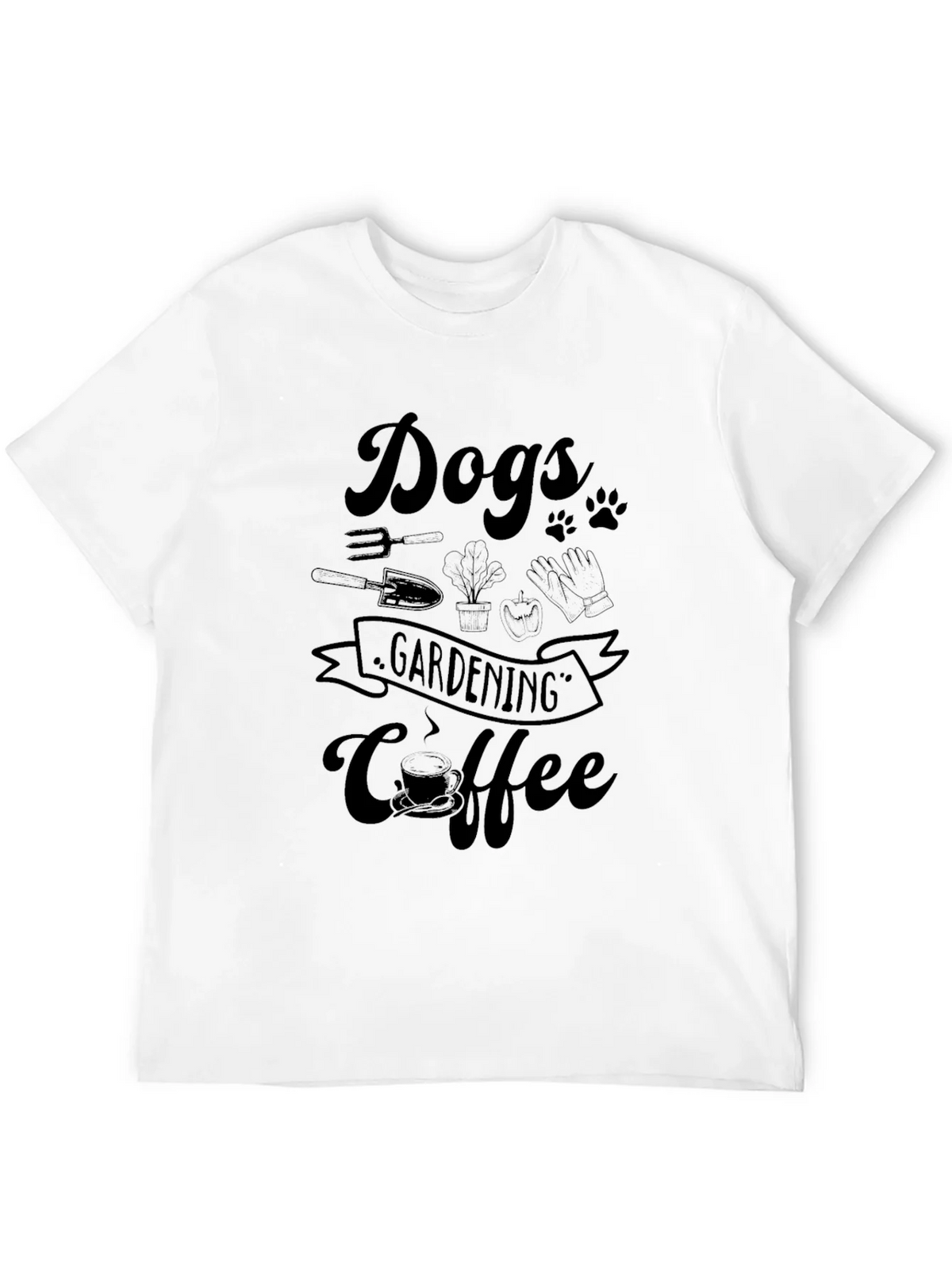 Dogs Gardening Coffee Black Graphic Tee product image 11