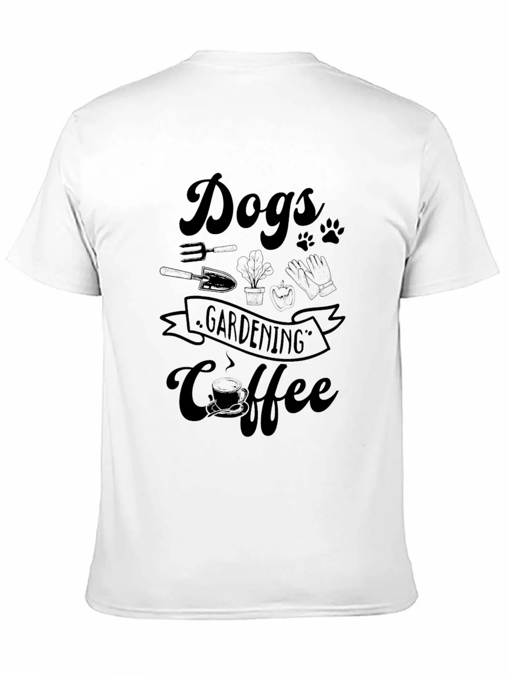 Dogs Gardening Coffee Black Graphic Tee product image 10