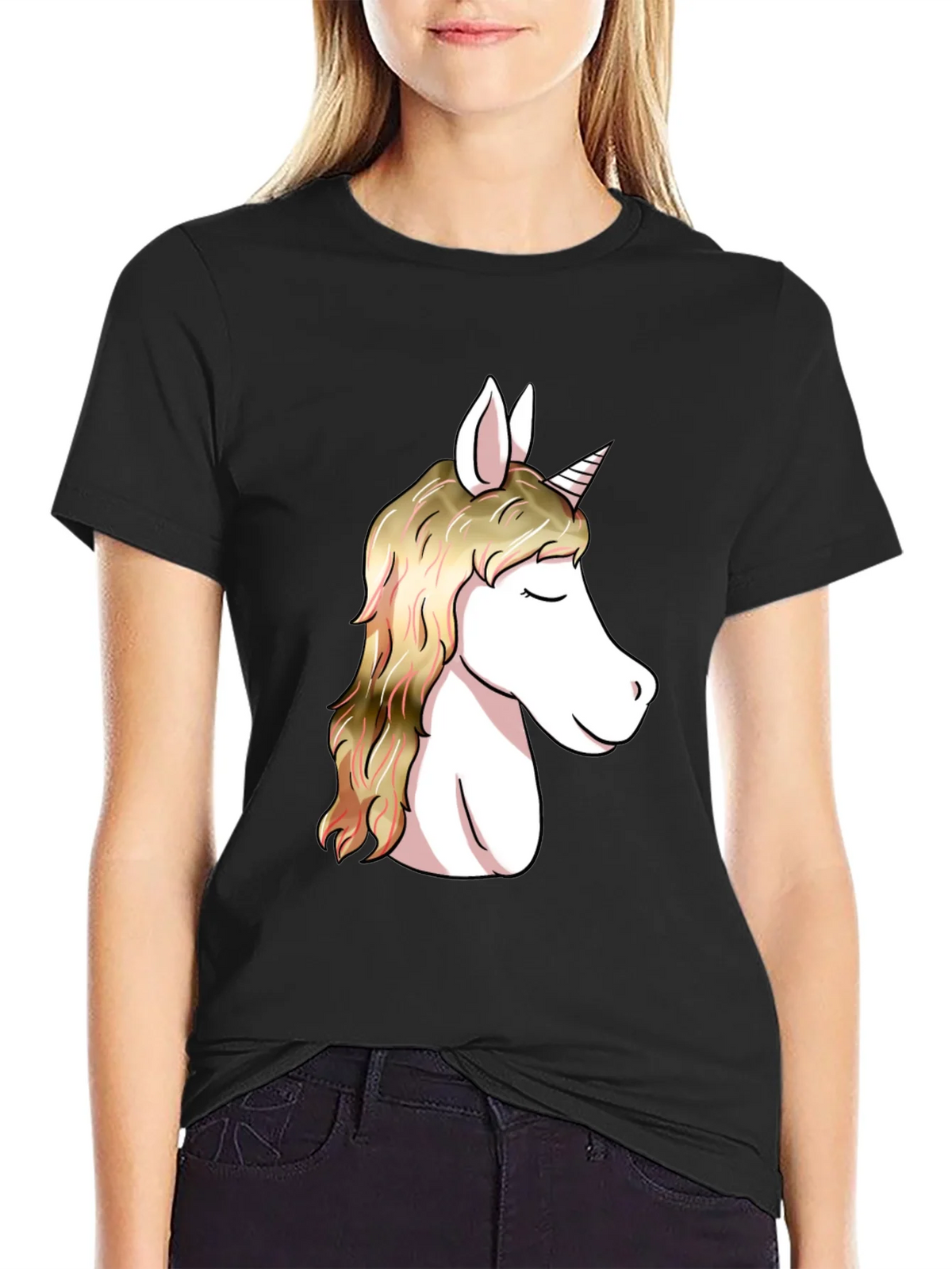 Unicorn Graphic Black T-Shirt | Stylish Mens Tee product image 2