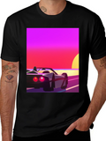 Retro Sunset Car Graphic T-Shirt product image 1