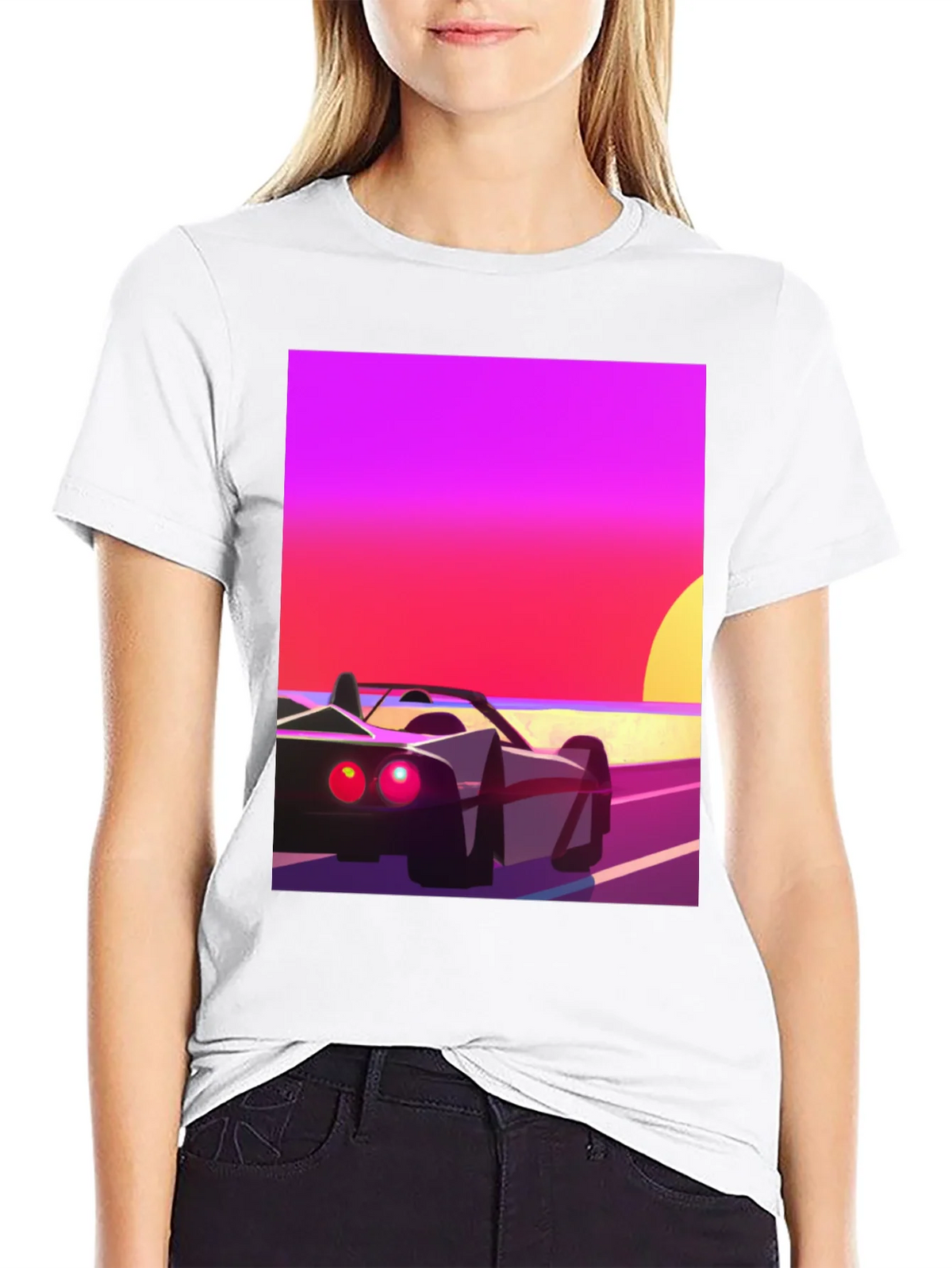 Retro Sunset Car Graphic T-Shirt product image 8