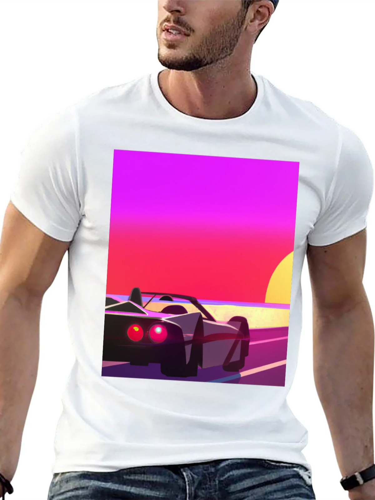 Retro Sunset Car Graphic T-Shirt product image 12