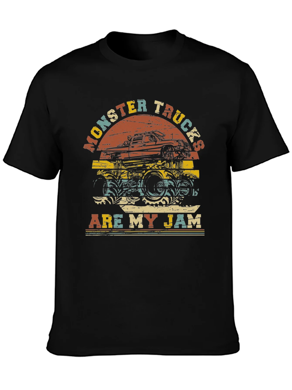 Monster Trucks Are My Jam Retro Graphic T-Shirt product image 3