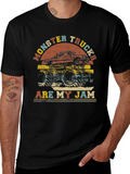 Monster Trucks Are My Jam Retro Graphic T-Shirt product image 1