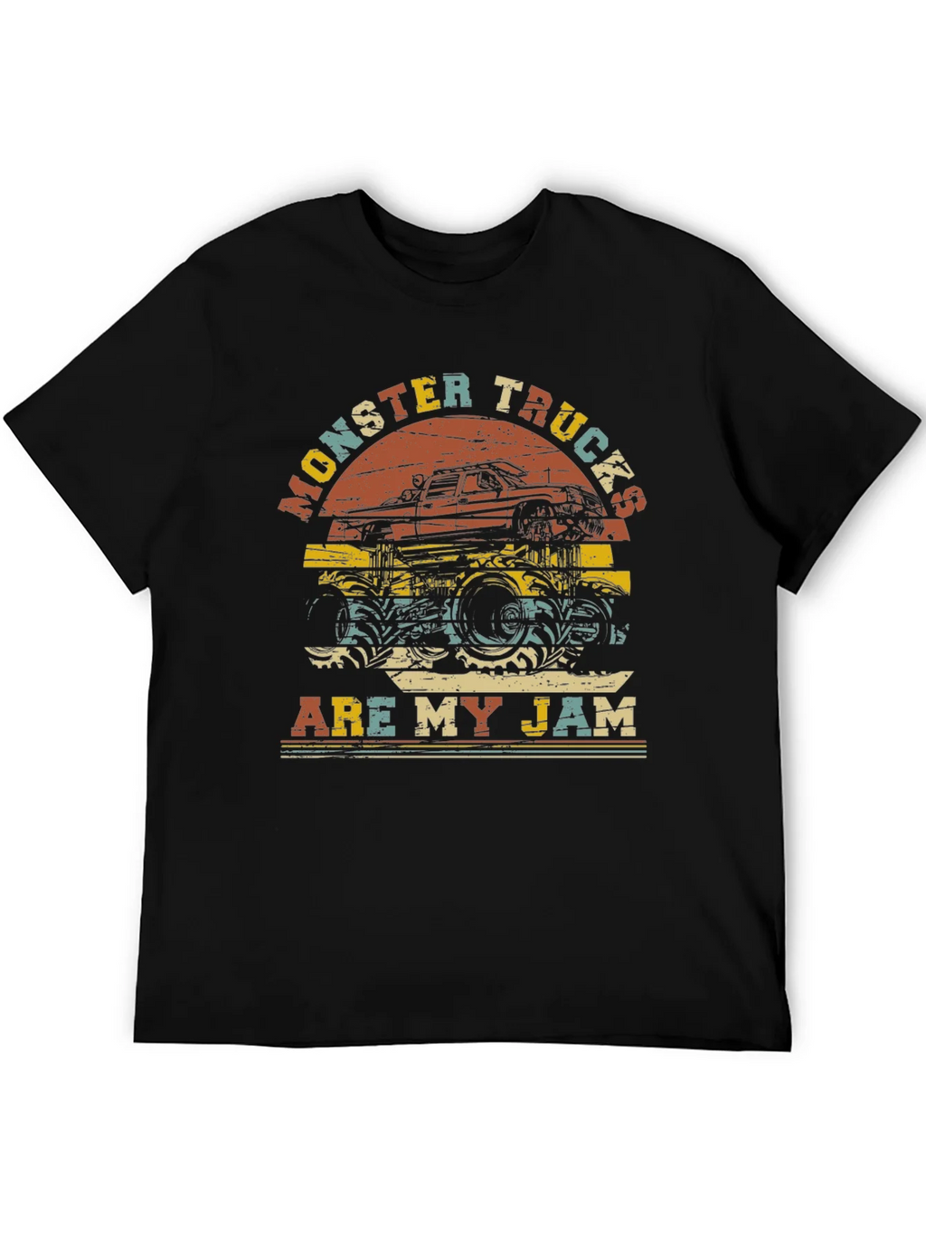 Monster Trucks Are My Jam Retro Graphic T-Shirt product image 5