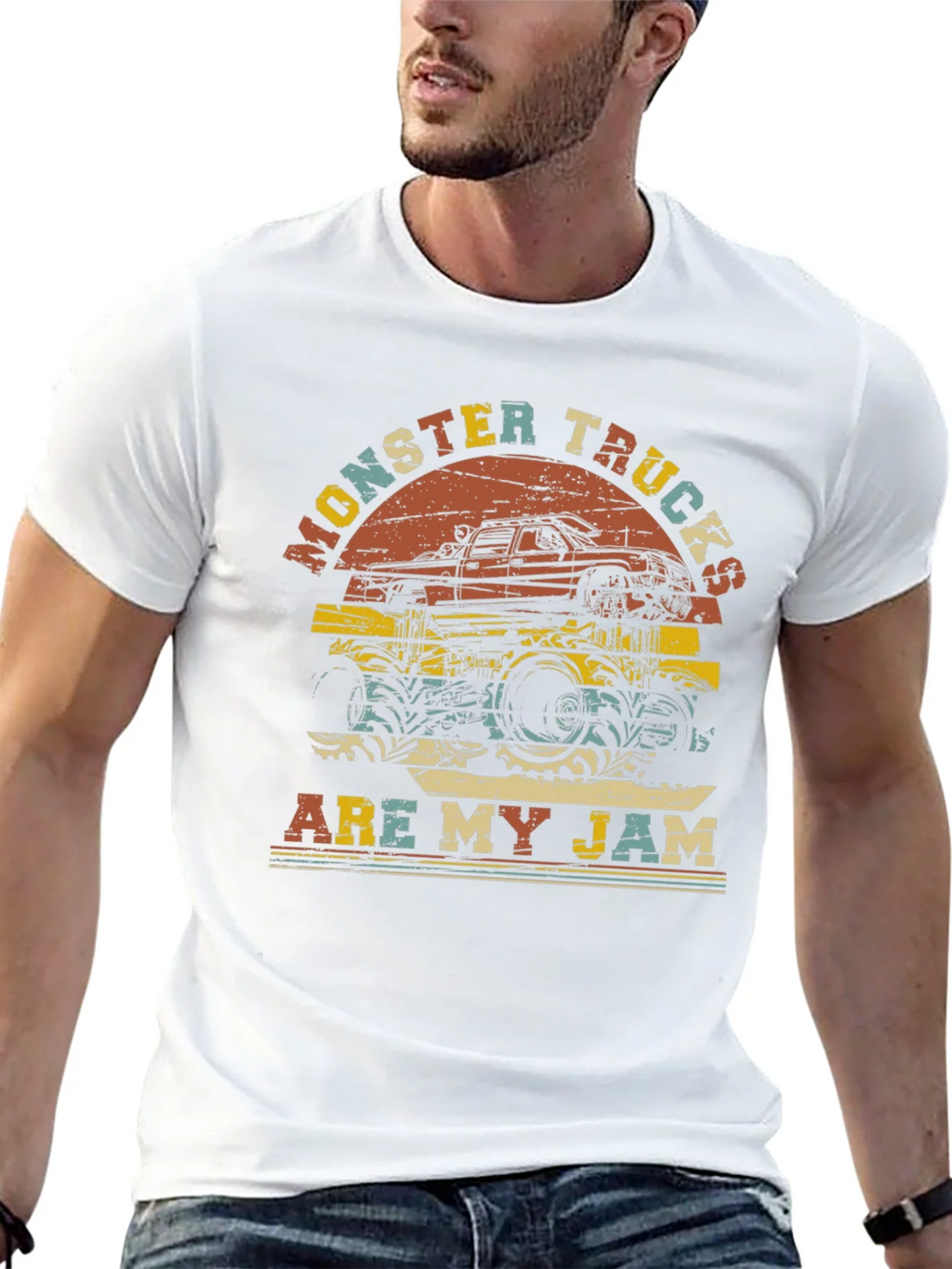 Monster Trucks Are My Jam Retro Graphic T-Shirt product image 12