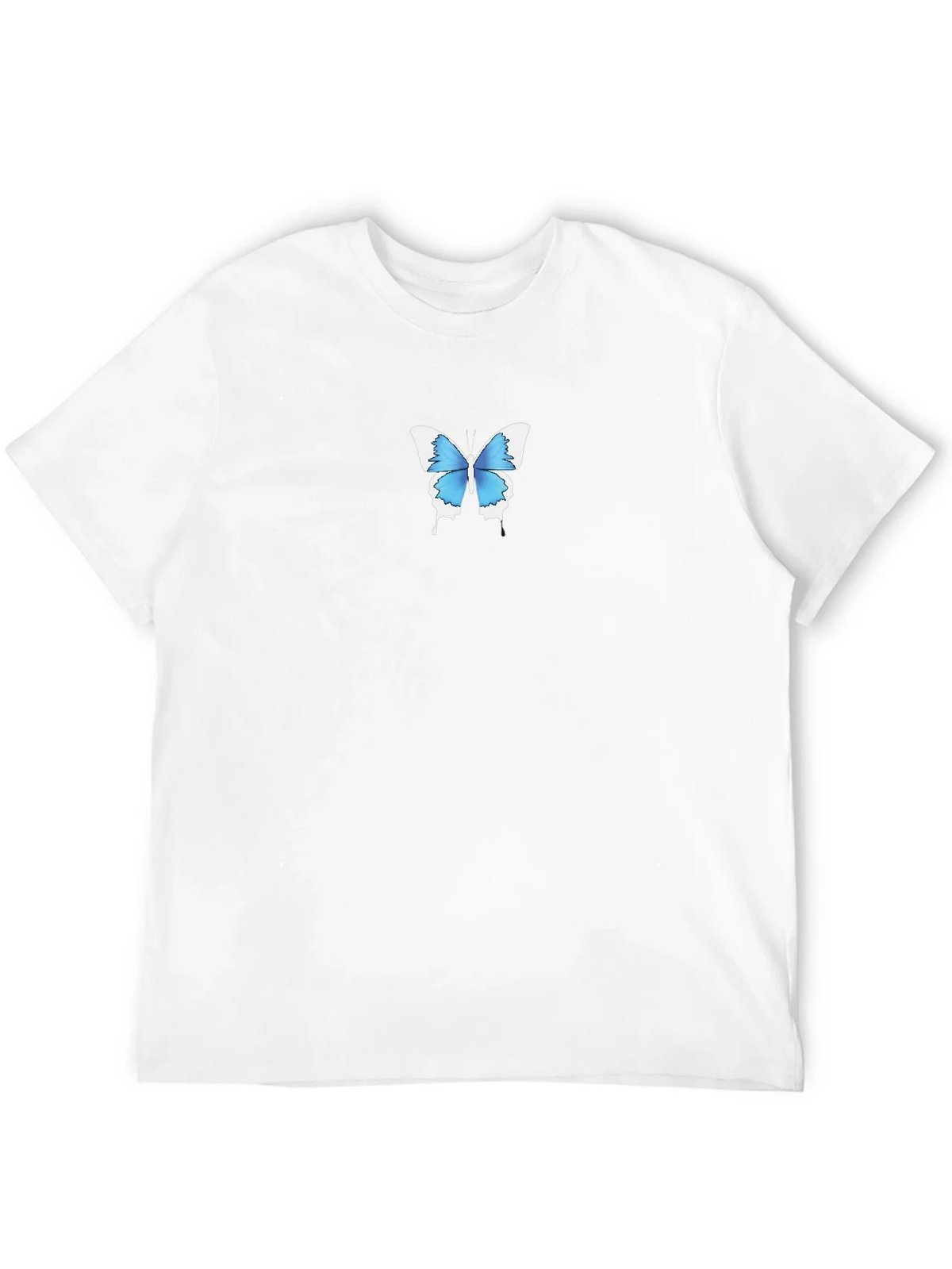 Mens Black T-Shirt with Blue Butterfly Graphic product image 11