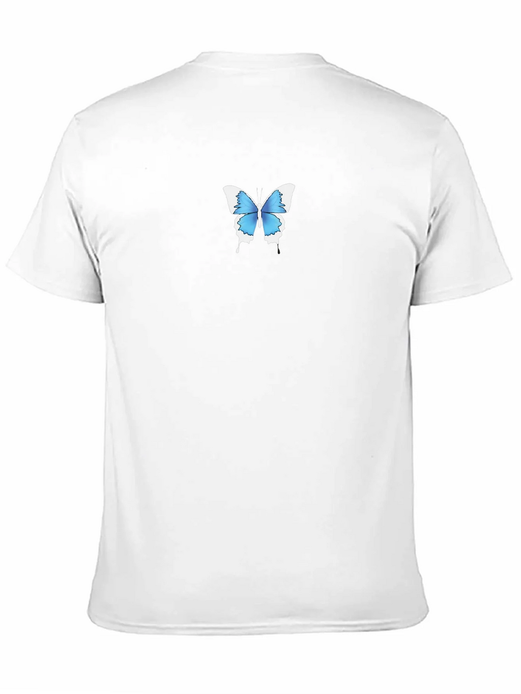 Mens Black T-Shirt with Blue Butterfly Graphic product image 10