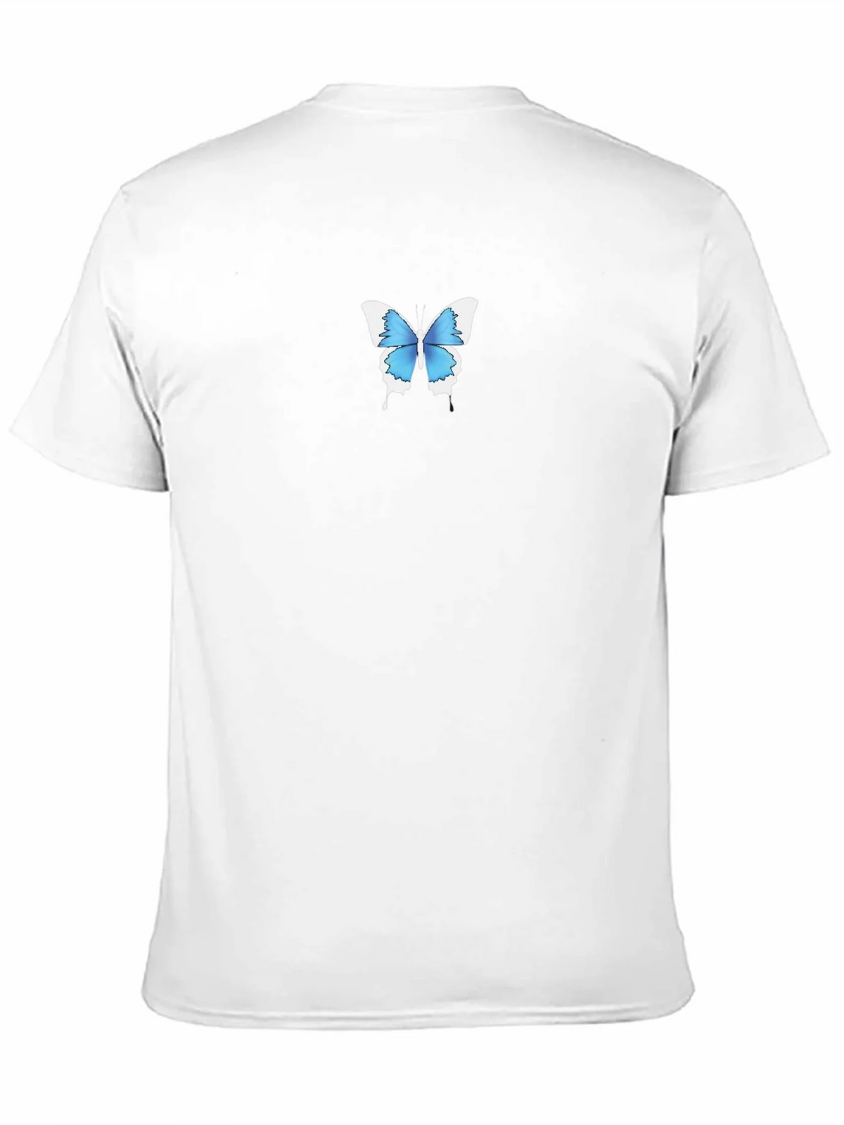 Mens Black T-Shirt with Blue Butterfly Graphic product image 10