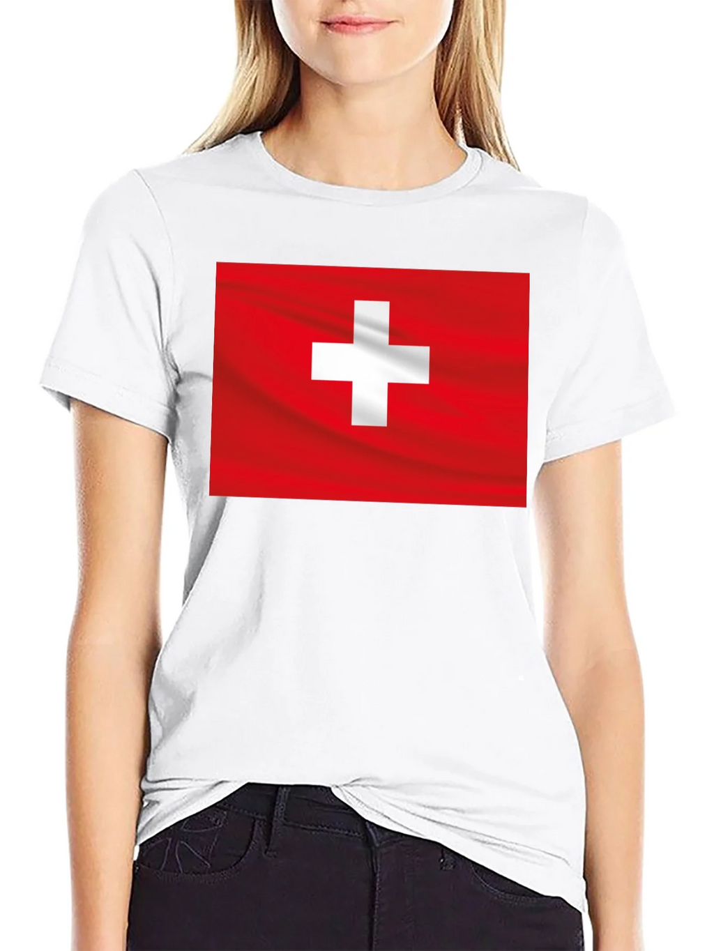 Swiss Flag Graphic Black T-Shirt product image 8