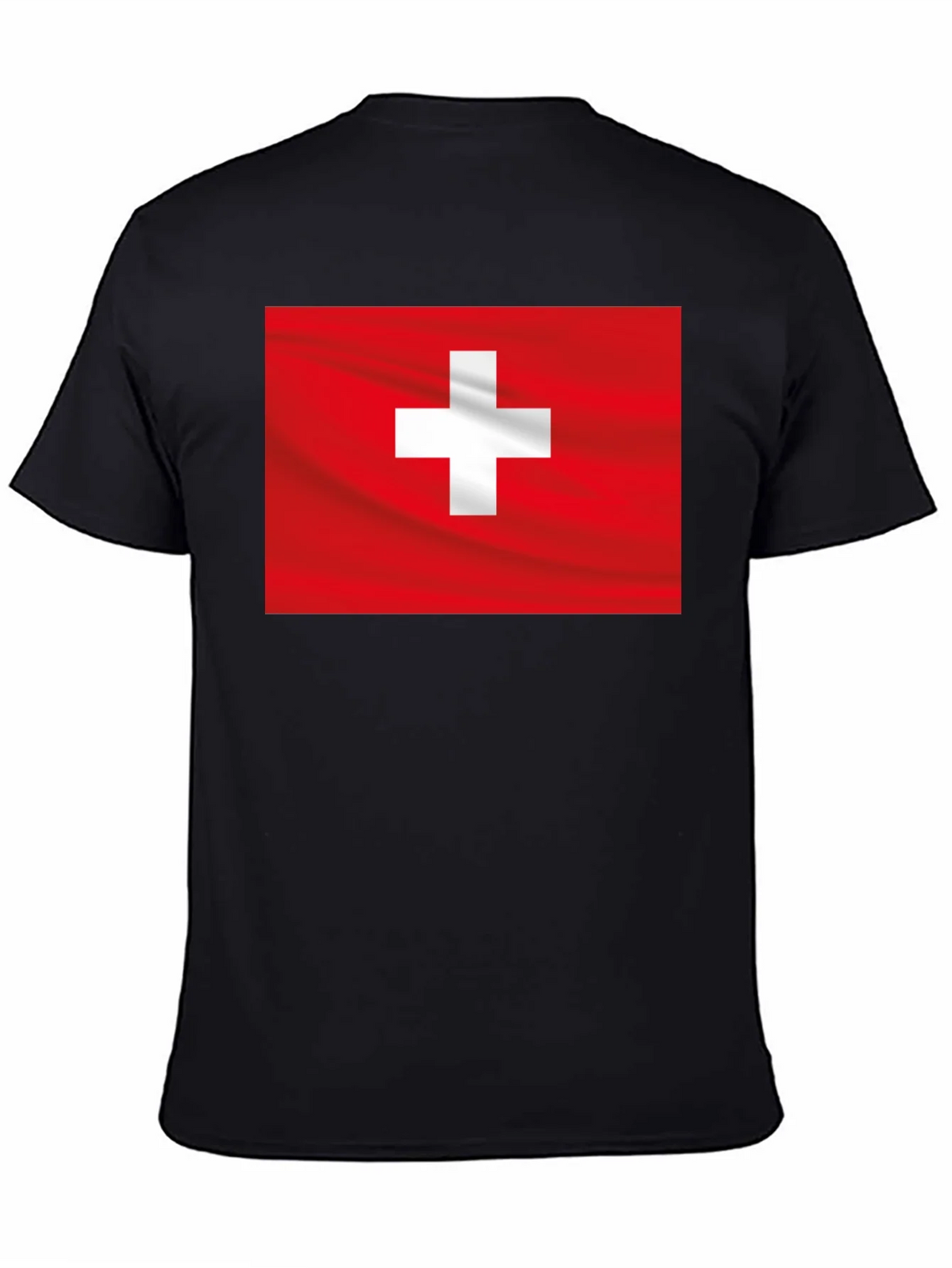 Swiss Flag Graphic Black T-Shirt product image 4