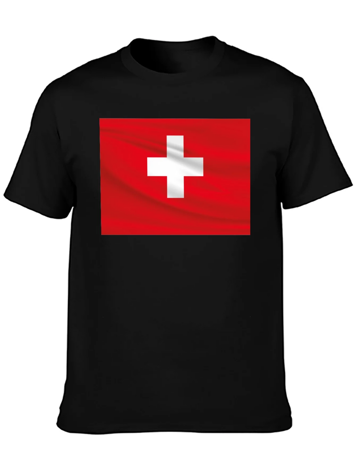 Swiss Flag Graphic Black T-Shirt product image 3