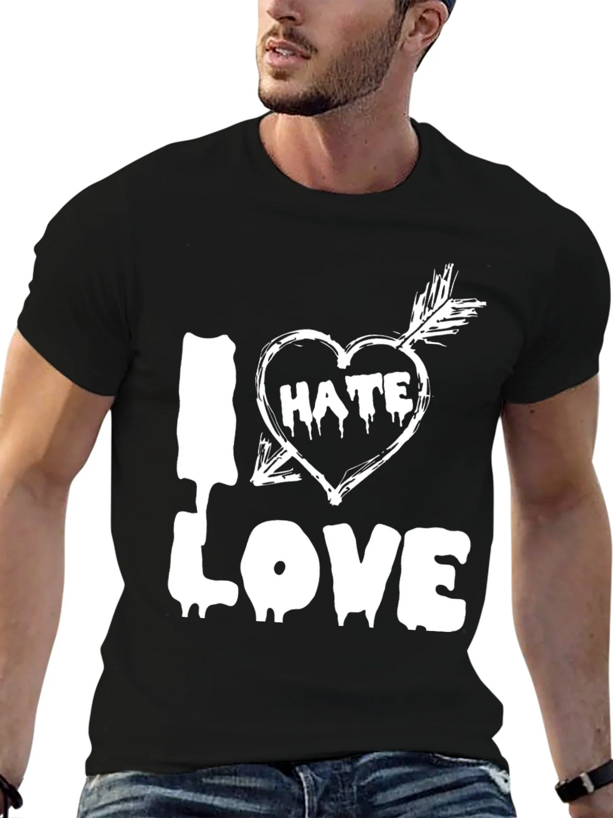 I Hate Love Graphic T-Shirt product image 2