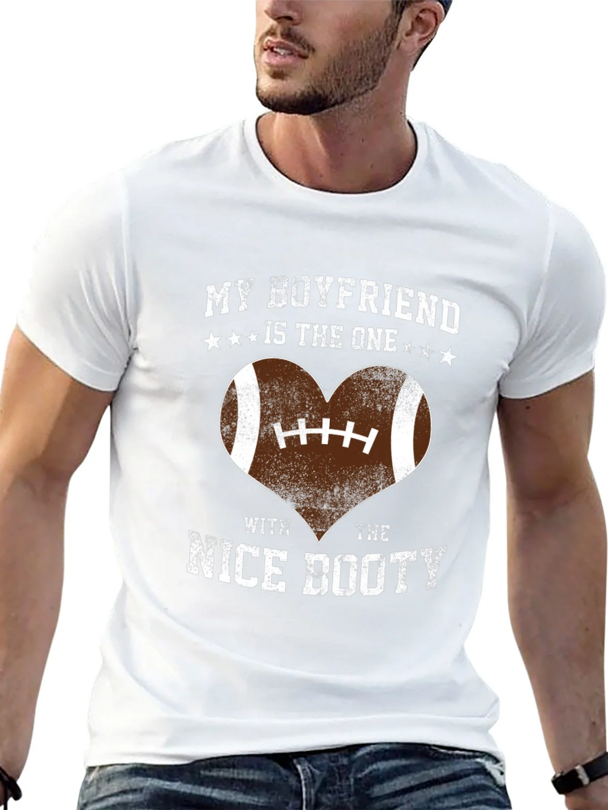 Boyfriend Nice Booty Football Heart T-Shirt product image 12