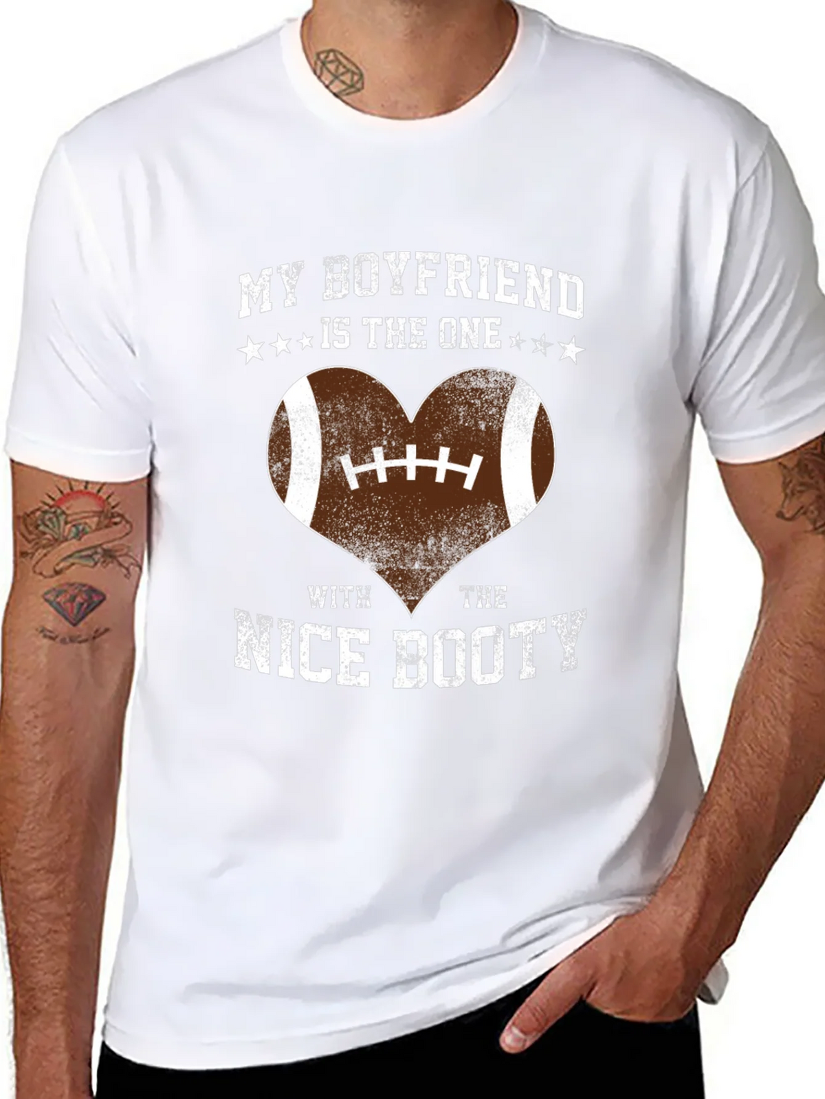 Boyfriend Nice Booty Football Heart T-Shirt product image 7