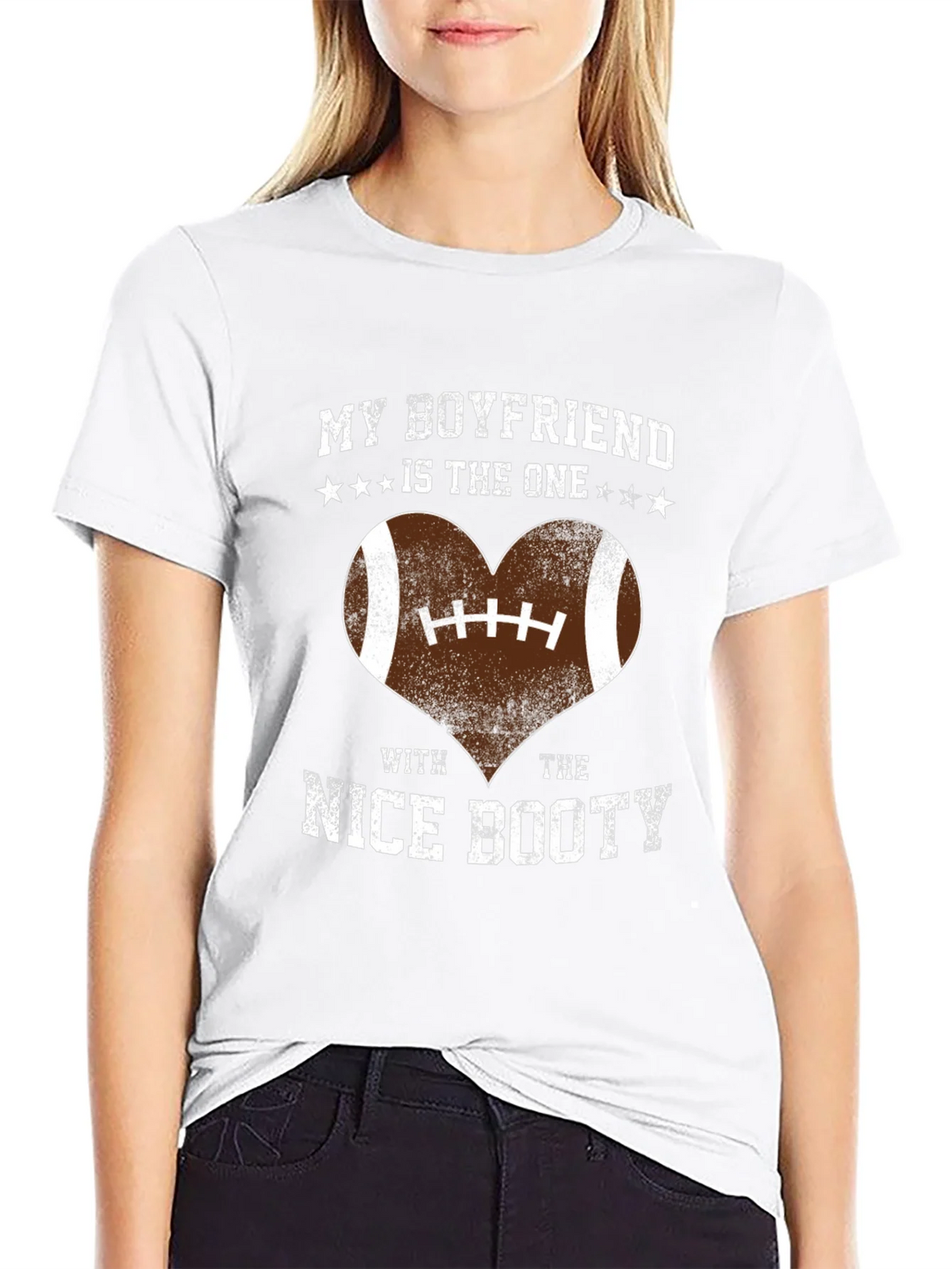 Boyfriend Nice Booty Football Heart T-Shirt product image 8