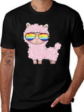 Cool Llama Black T-Shirt product image 1