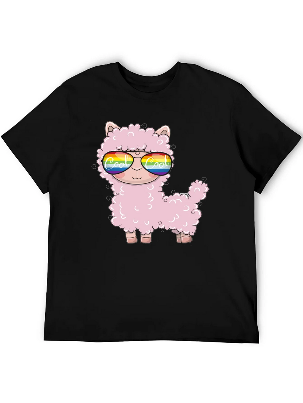 Cool Llama Black T-Shirt product image 5