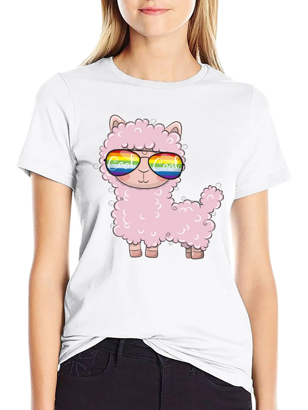 Cool Llama Black T-Shirt product image 8