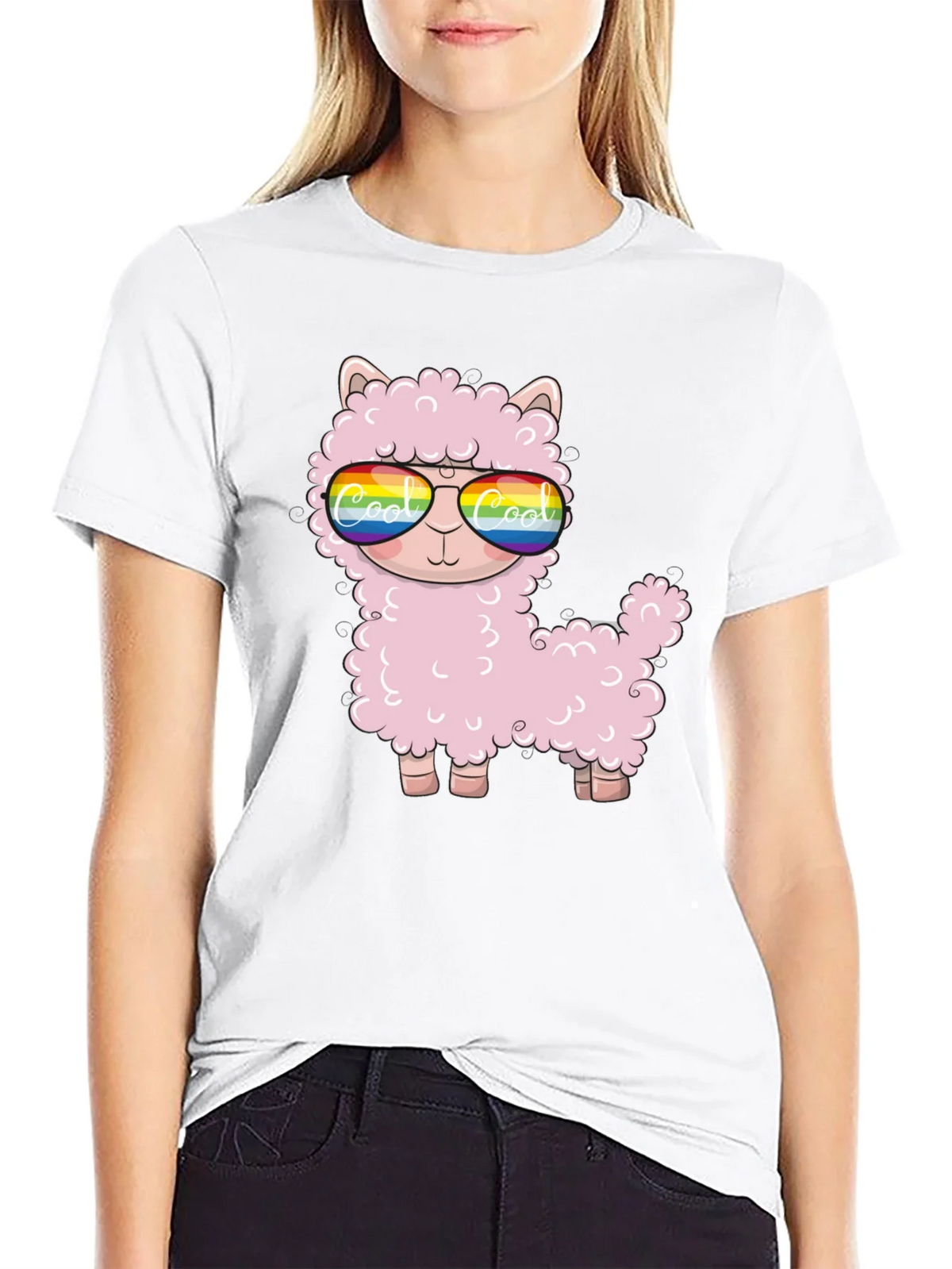 Cool Llama Black T-Shirt product image 8