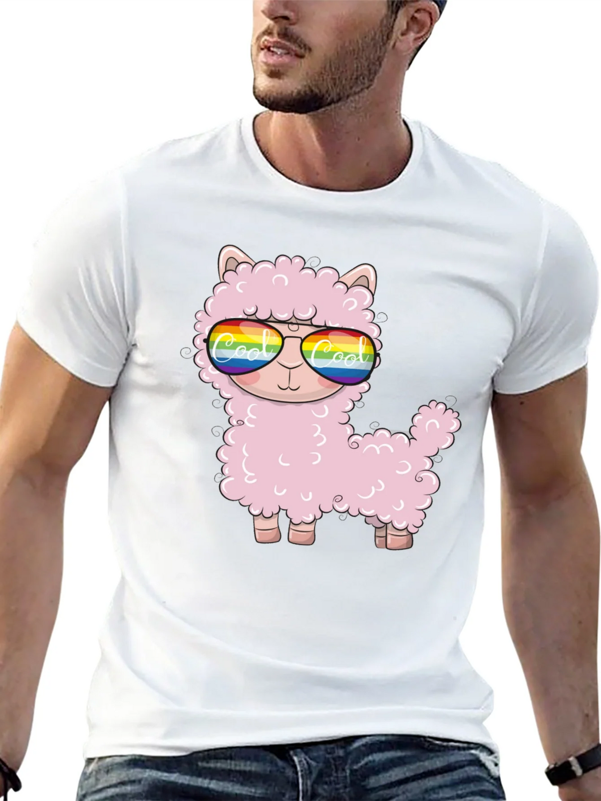 Cool Llama Black T-Shirt product image 12