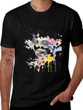 Abstract Watercolor Face Black T-Shirt product image 1