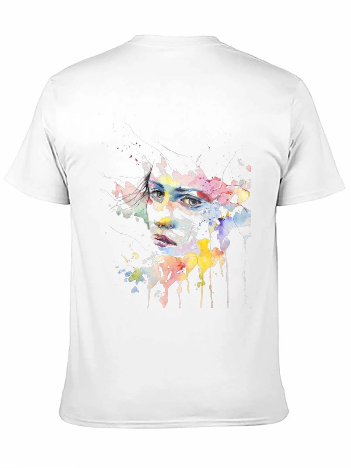 Abstract Watercolor Face Black T-Shirt product image 10