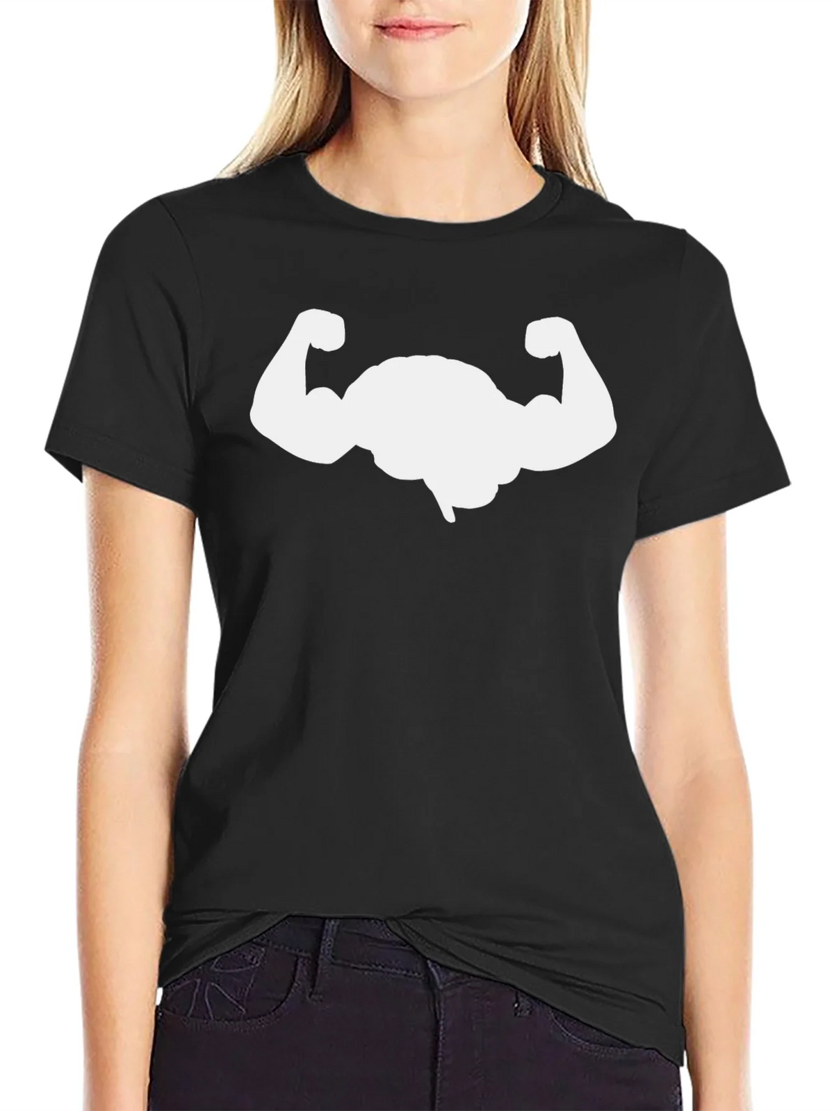 Muscle Graphic Tee - Black Cotton Gym T-Shirt product image 2