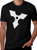 Black Tee with White Ninja Star Graphic product image 1