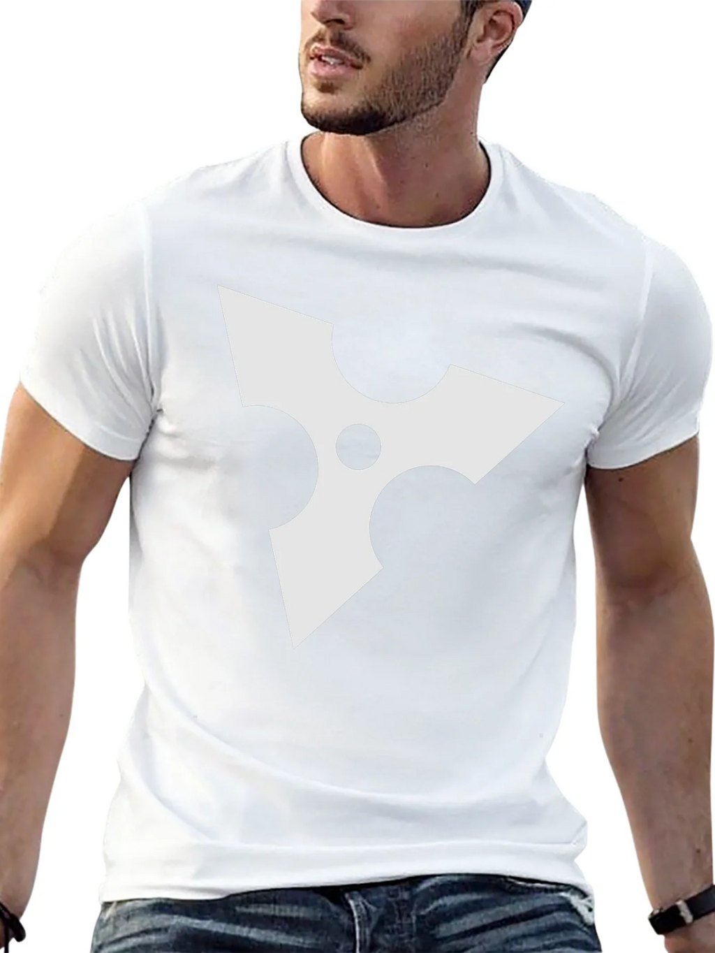 Black Tee with White Ninja Star Graphic product image 12