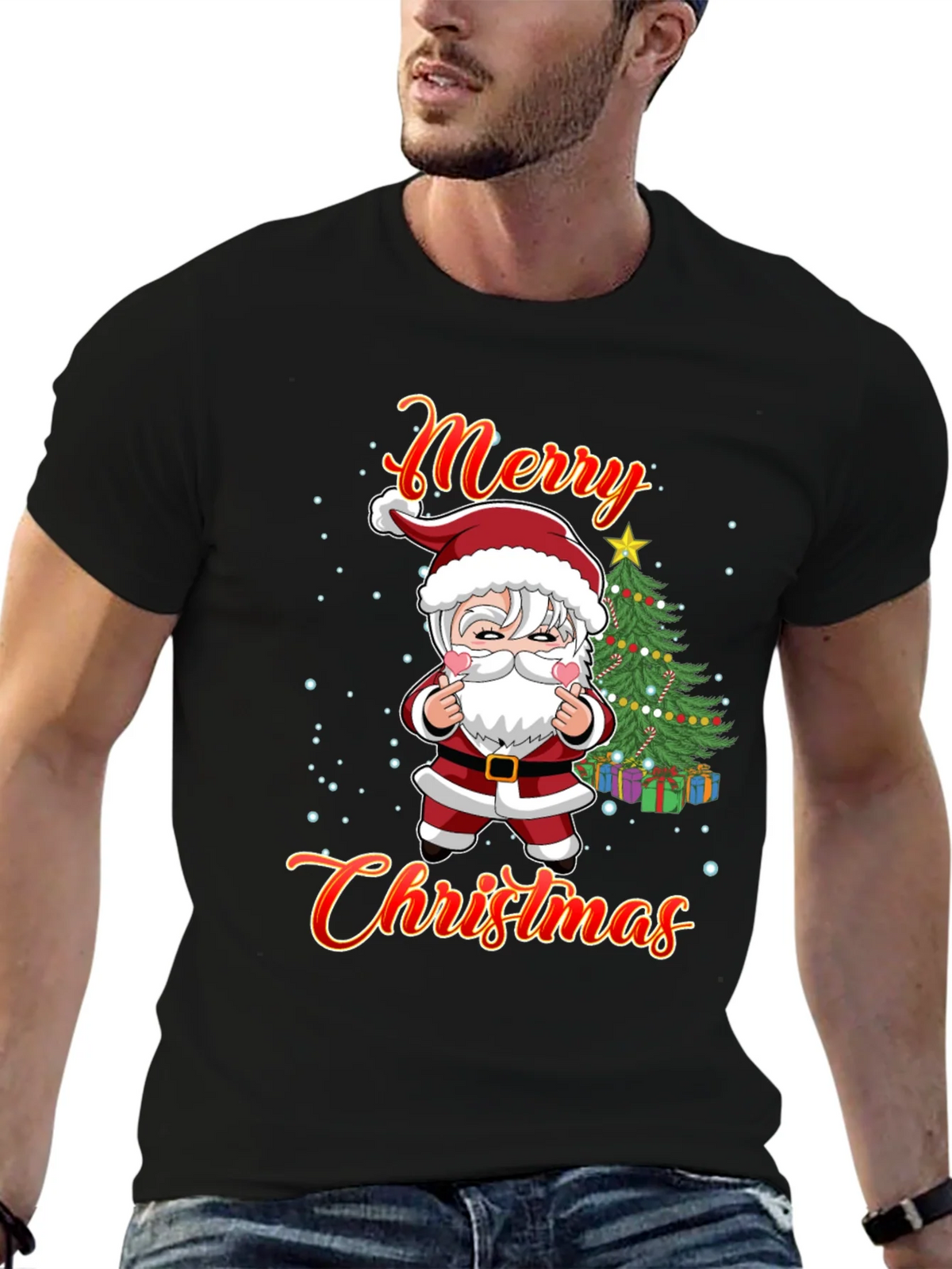 Merry Christmas Graphic Tee - Santa Design product image 6