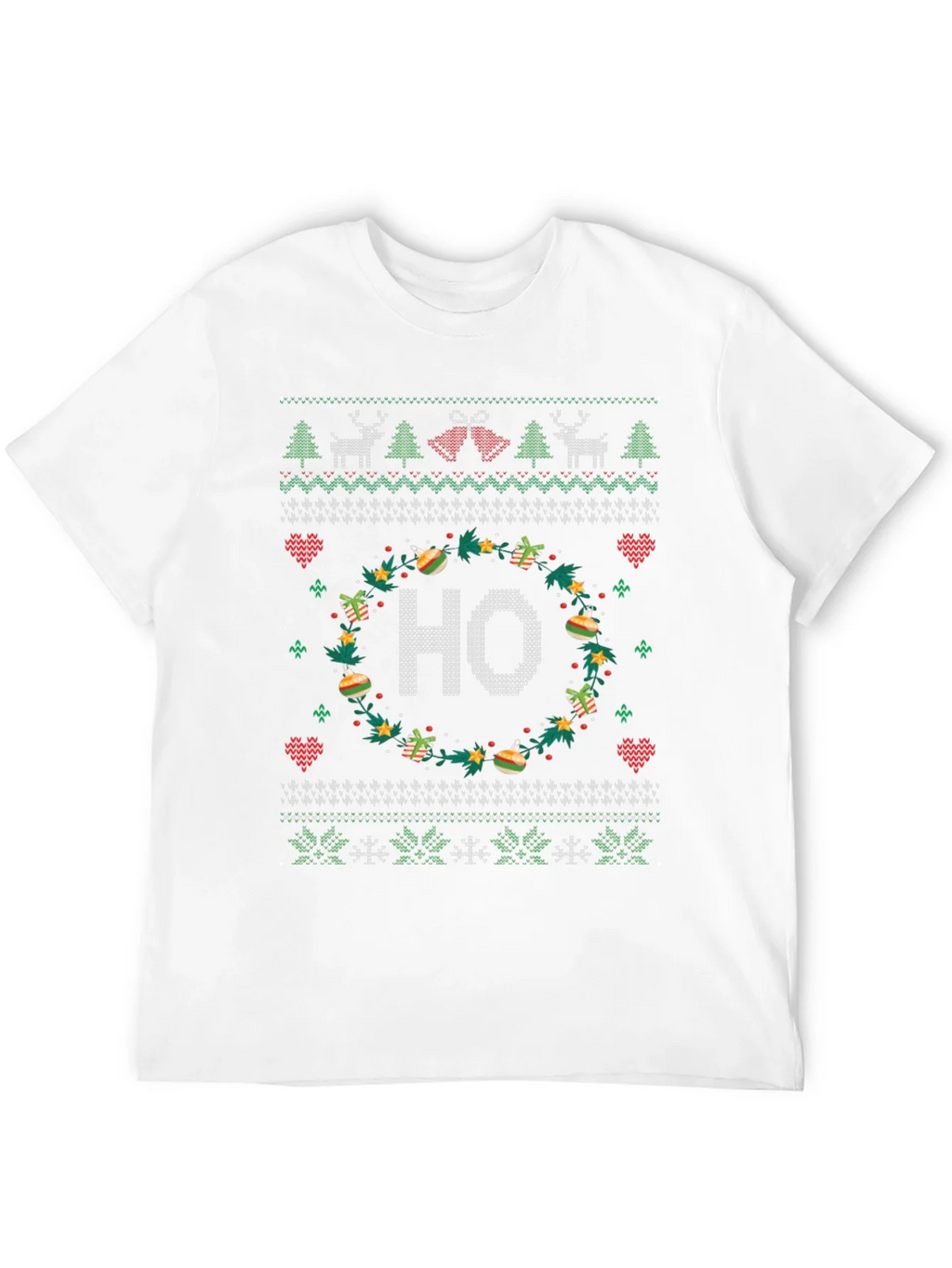 Festive HO Christmas Knit Pattern Holiday T-Shirt product image 11