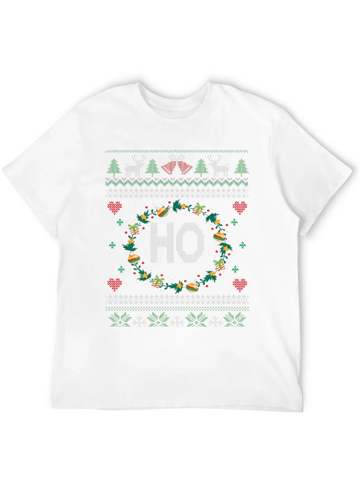 Festive HO Christmas Knit Pattern Holiday T-Shirt product image 11