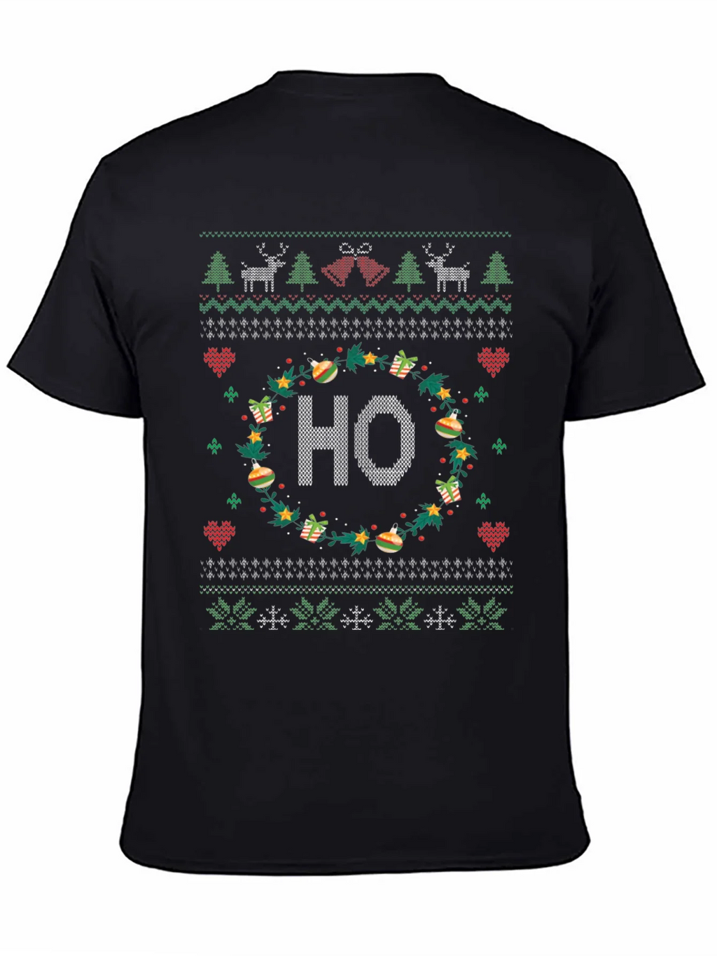 Festive HO Christmas Knit Pattern Holiday T-Shirt product image 4