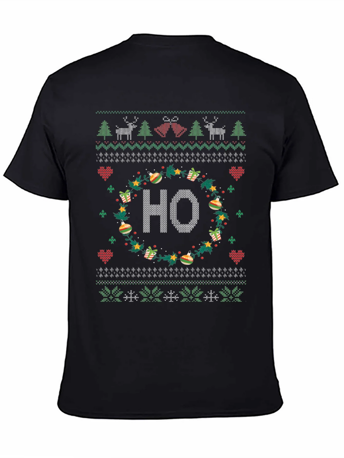 Festive HO Christmas Knit Pattern Holiday T-Shirt product image 4