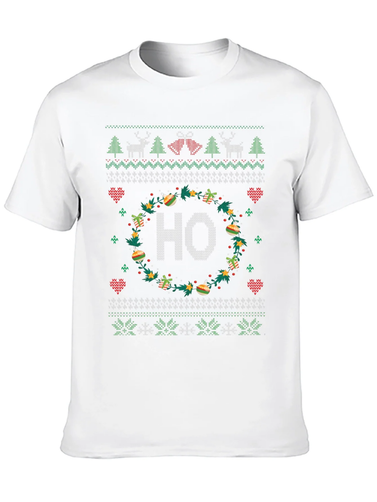 Festive HO Christmas Knit Pattern Holiday T-Shirt product image 9