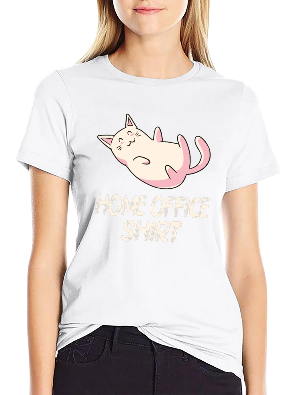 Home Office Cat Graphic Tee - Black product image 8