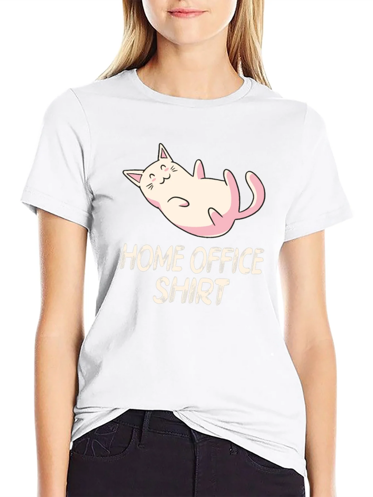 Home Office Cat Graphic Tee - Black product image 8