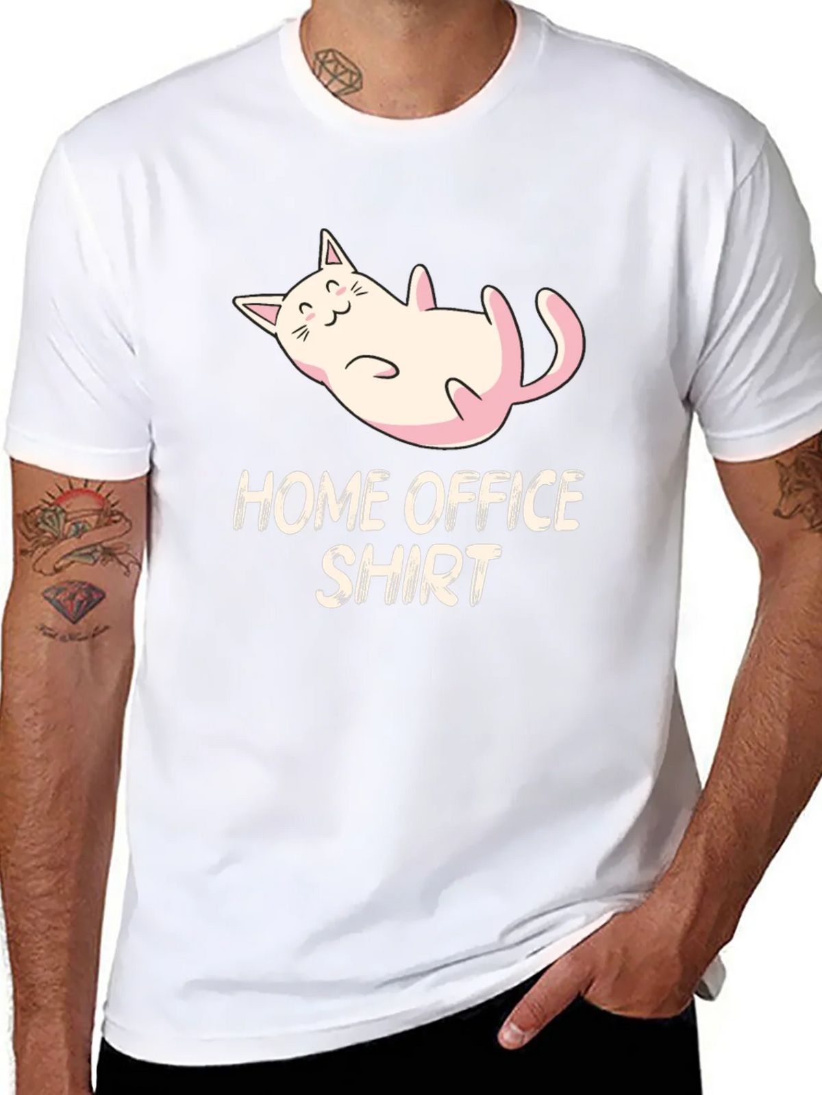 Home Office Cat Graphic Tee - Black product image 7