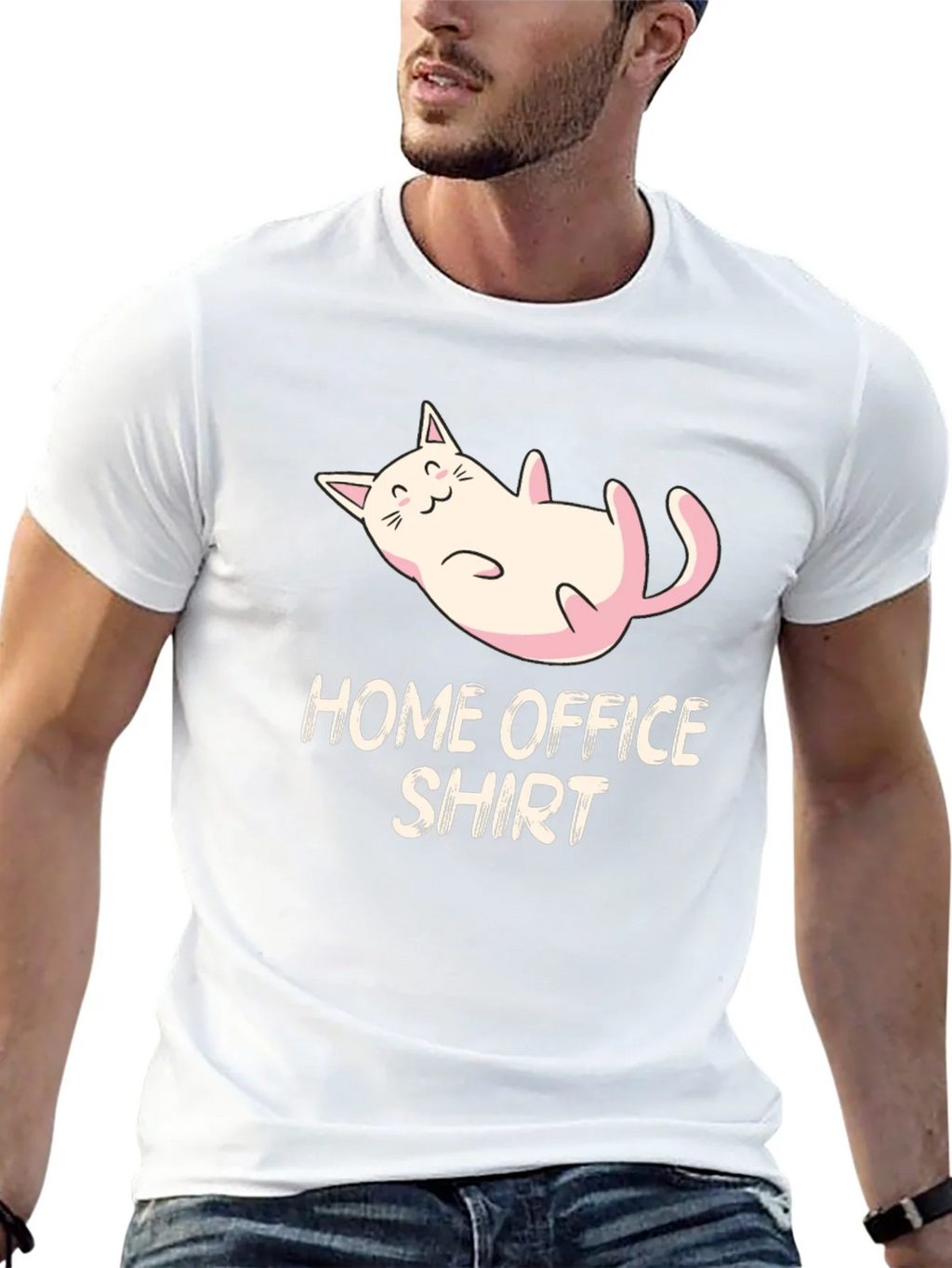 Home Office Cat Graphic Tee - Black product image 12