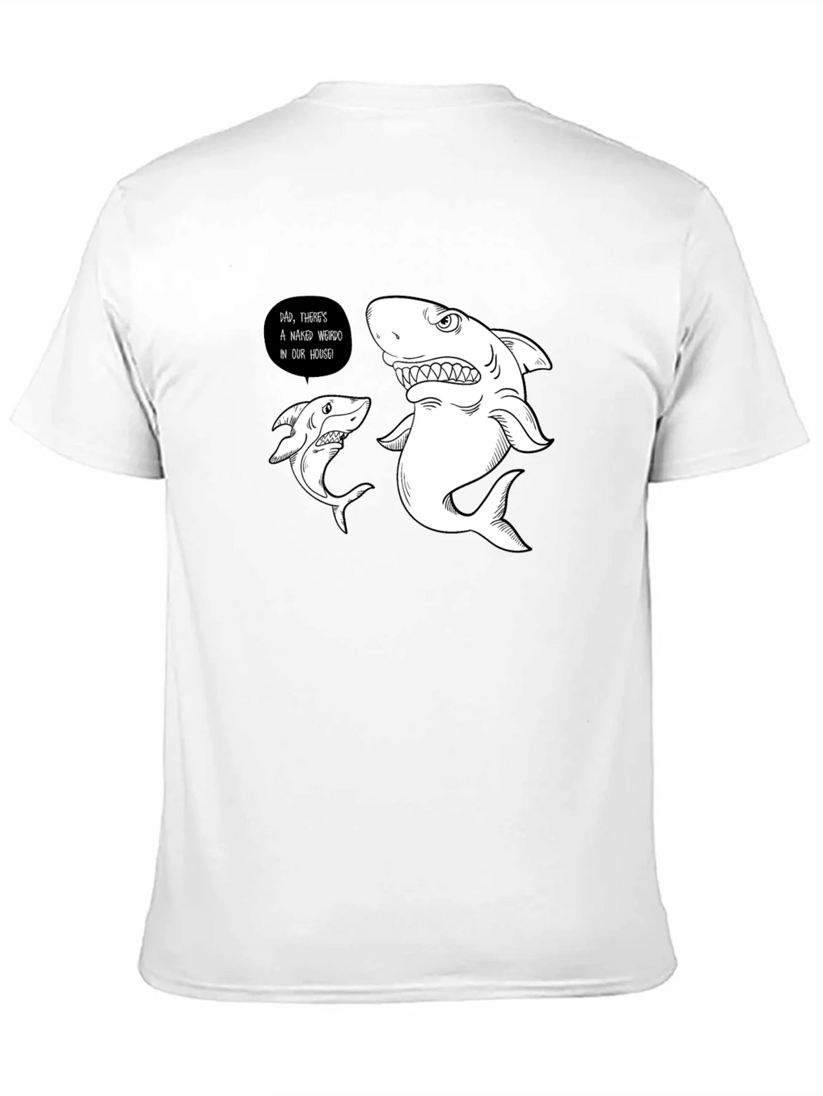 Funny Shark Graphic Print Black T-Shirt product image 10