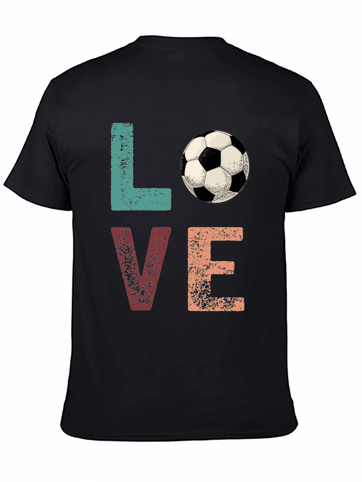 Love Soccer Graphic Tee - Black Cotton Shirt product image 4