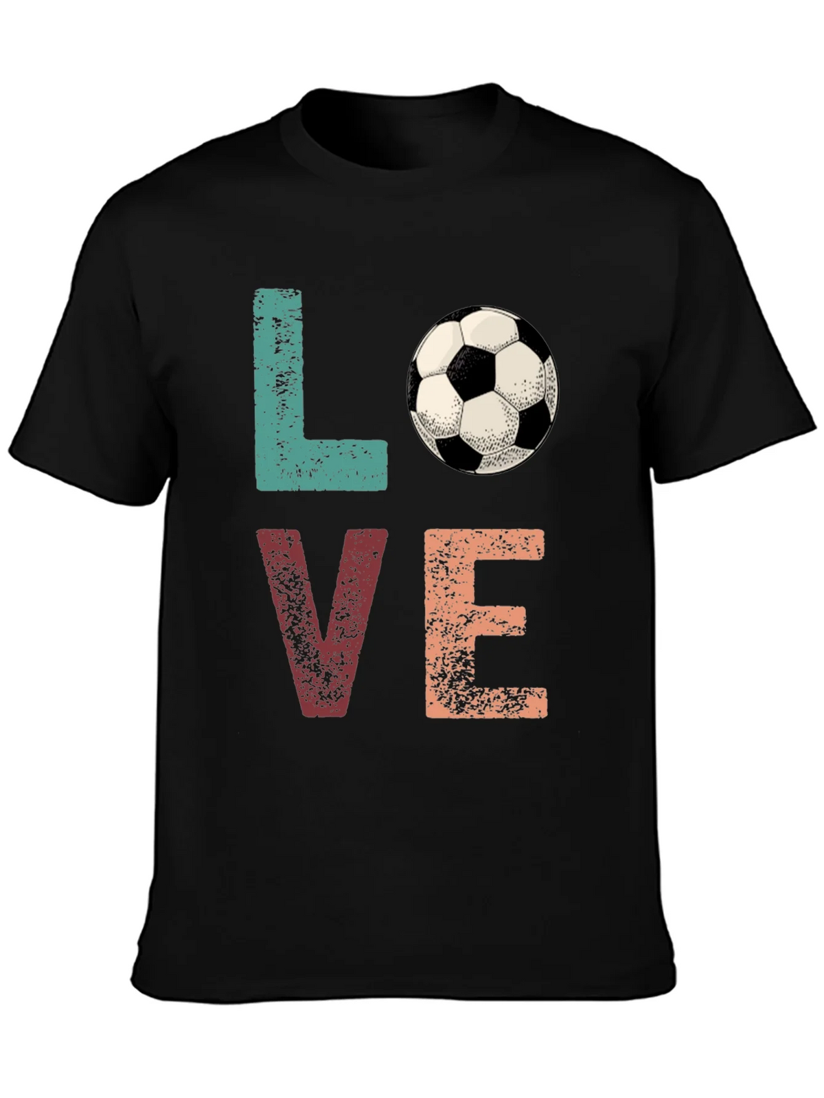 Love Soccer Graphic Tee - Black Cotton Shirt product image 3