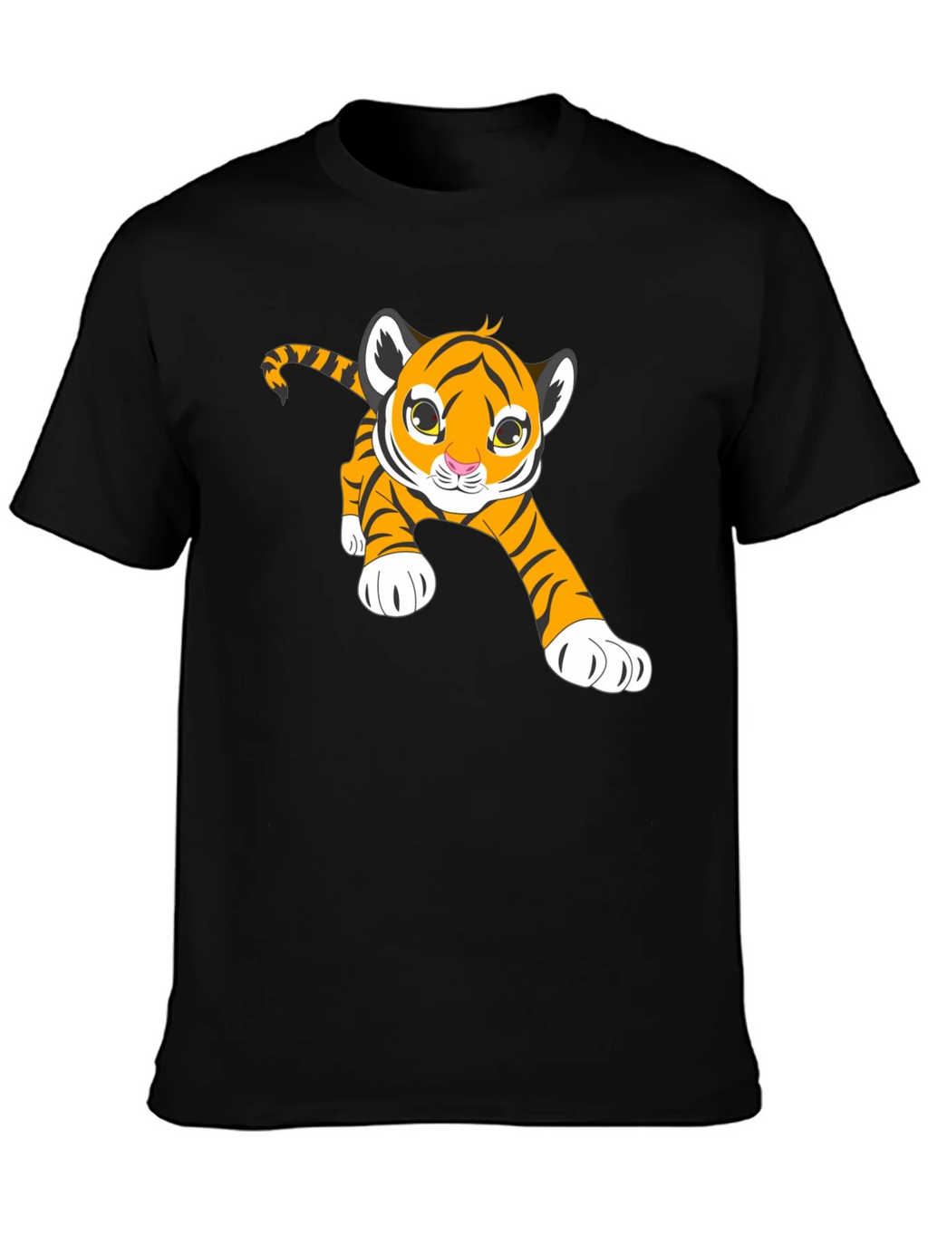 Cute Tiger Cub Graphic T-Shirt - Black product image 1